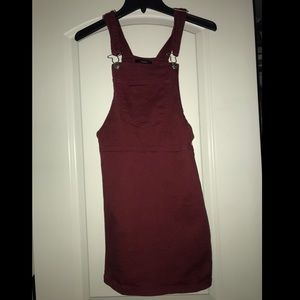 corduroy red overall dress